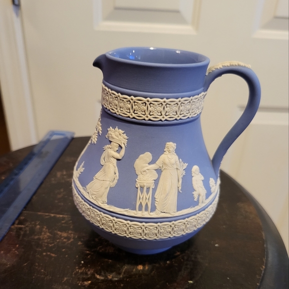 Wedgwood Other - Wedgwood Etruscan Jug Blue Jasperware Pitcher 6"